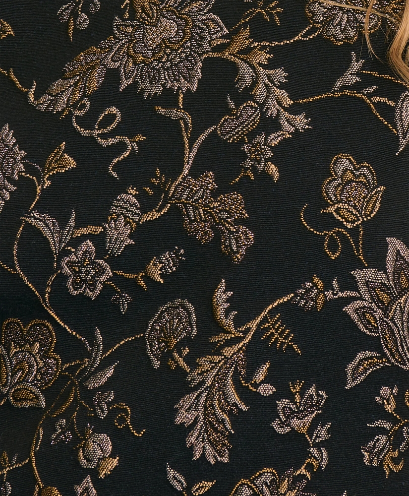 Shimmer-Brocade Short-Sleeve Top, image 5