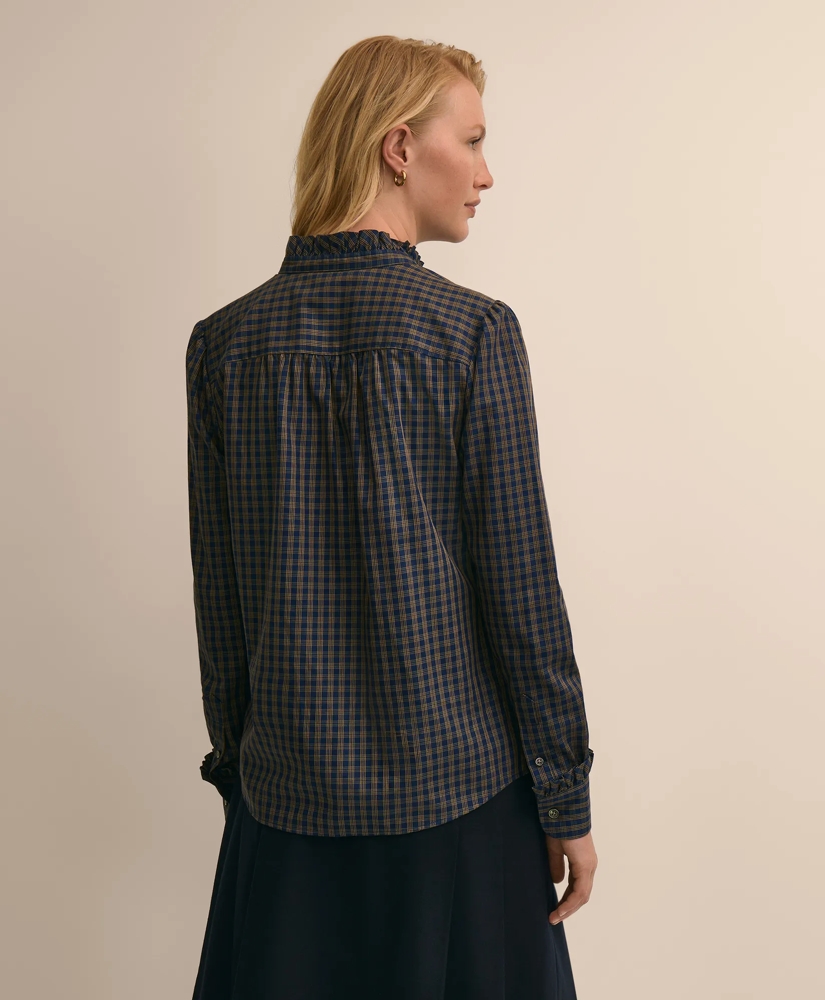 Cotton Dobby Ruffle-Detail Popover Shirt, image 4