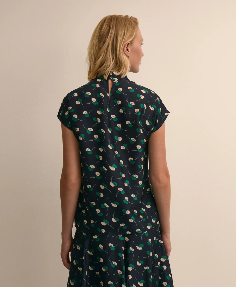 Silk Twist-Neck Leaf Blouse, image 5