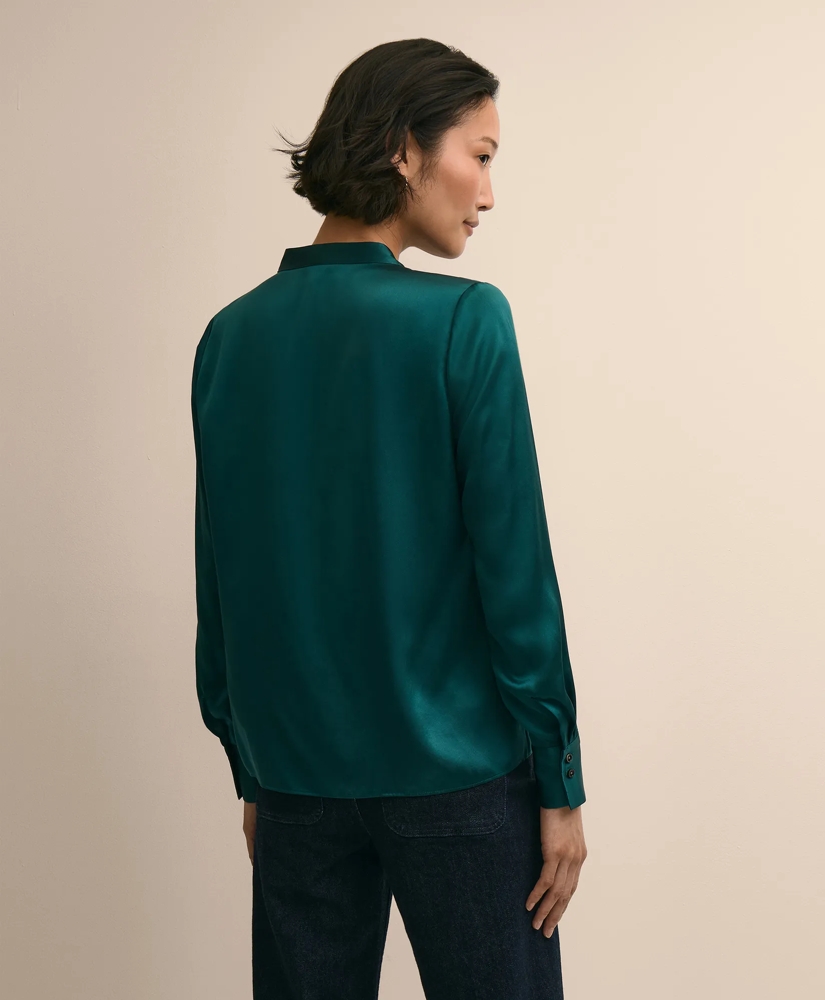 Silk Open V-Neck Blouse, image 4