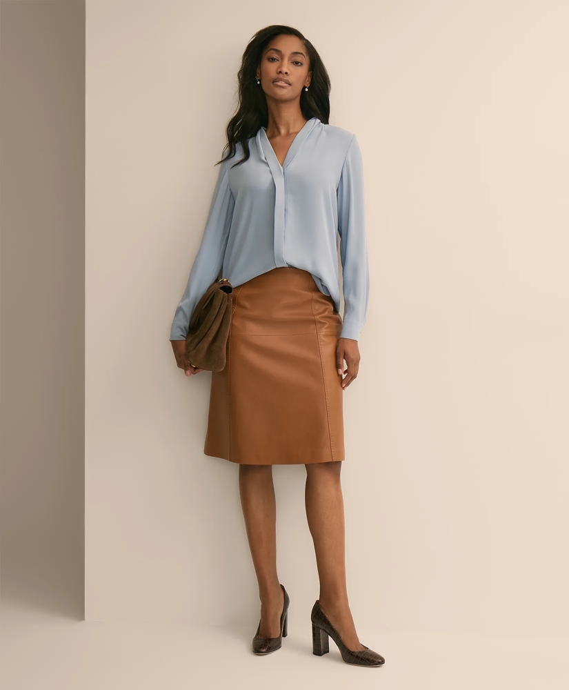 V-Neck Pleated Blouse, image 2