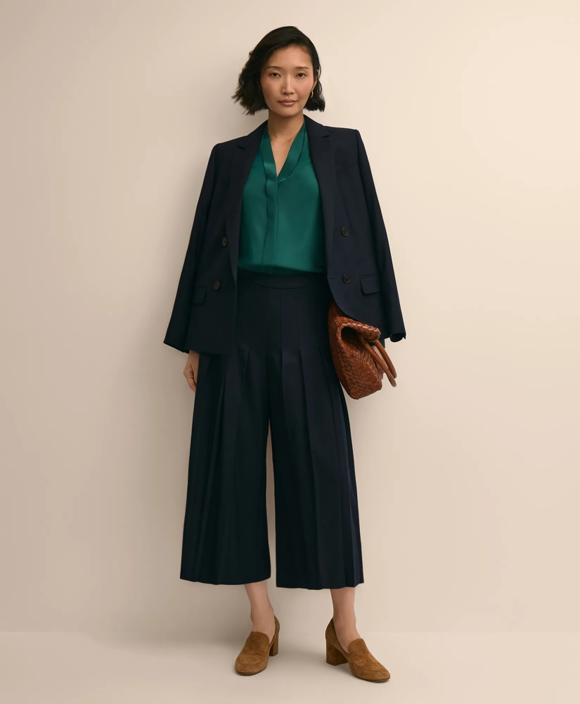 V-Neck Pleated Blouse, image 2