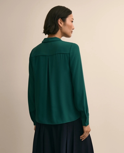 V-Neck Pleated Blouse, image 4