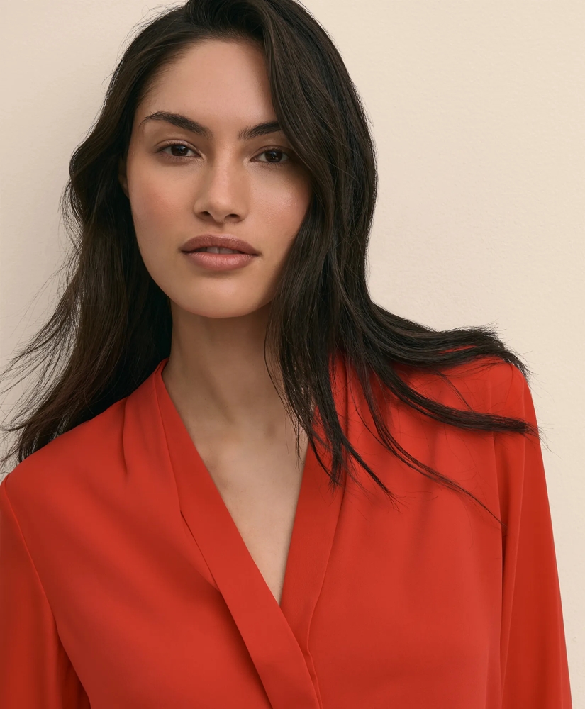 V-Neck Pleated Blouse, image 3