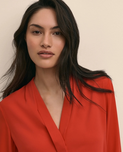 V-Neck Pleated Blouse, image 3