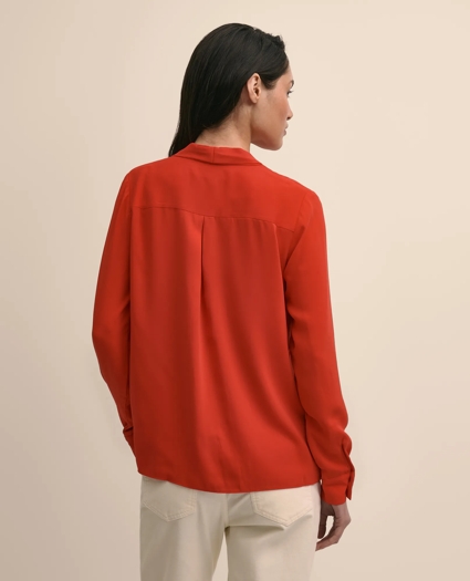V-Neck Pleated Blouse, image 4