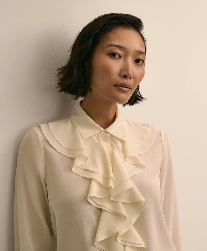 Silk Ruffle-Detail Blouse, image 3