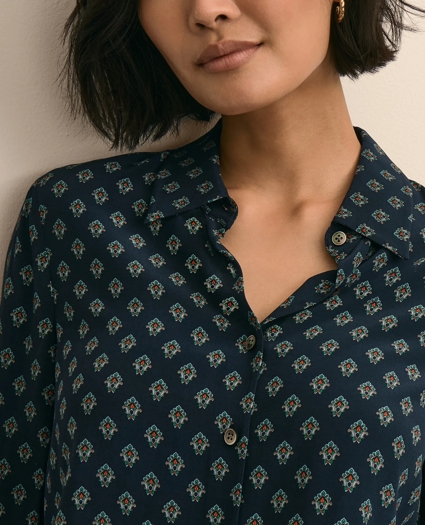 Relaxed Drop-Shoulder Foulard Blouse, image 3