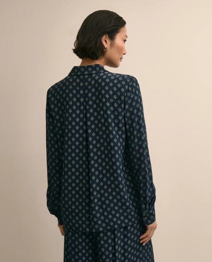 Relaxed Drop-Shoulder Foulard Blouse, image 4