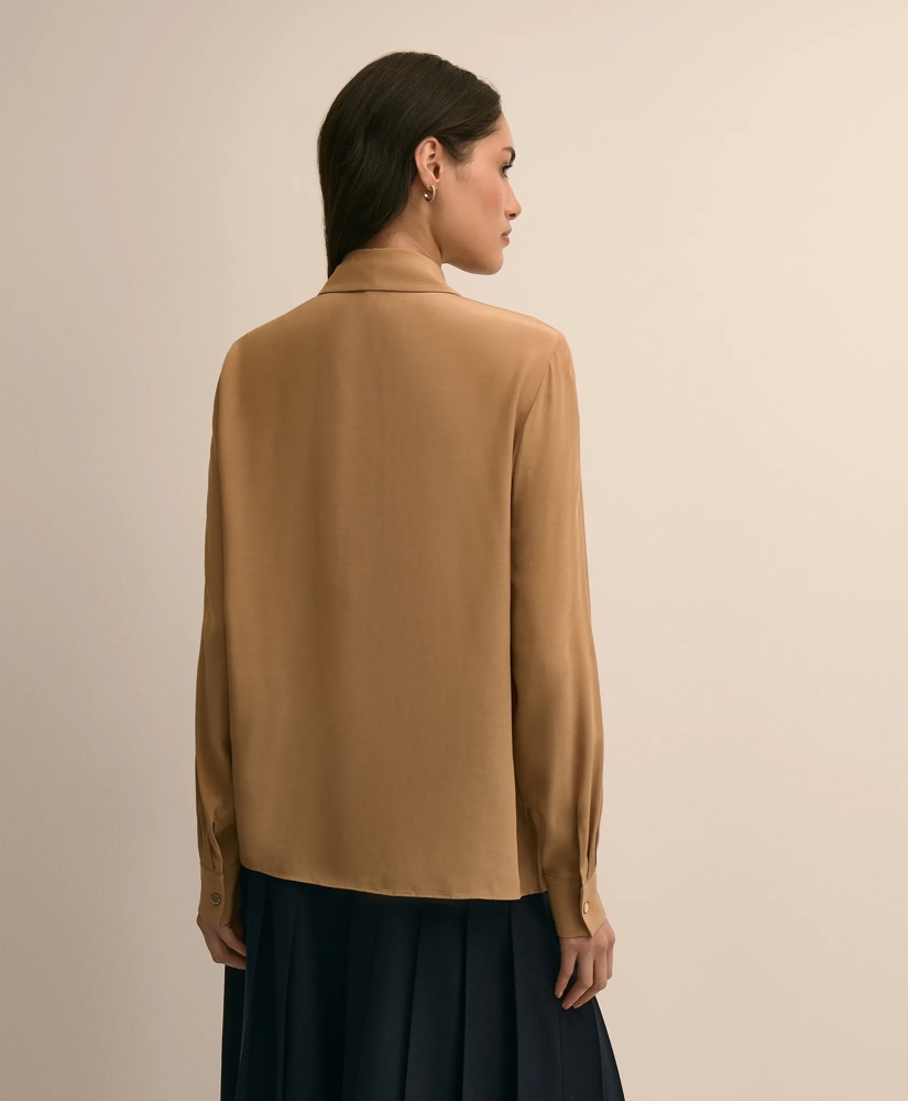 Pleated Tie-Neck Blouse, image 4