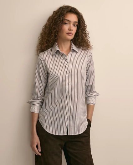 Classic Fit Cotton Stripe Dress Shirt, image 1