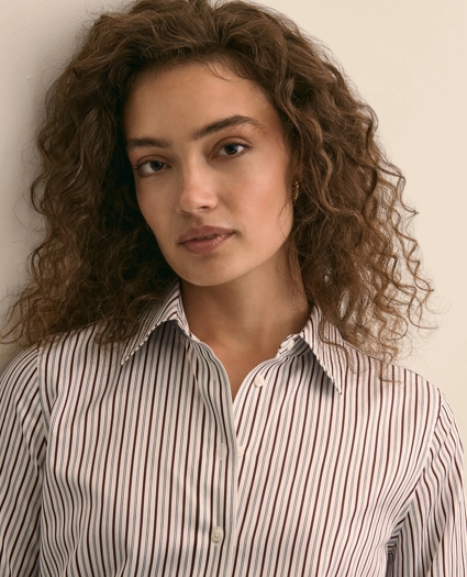 Classic Fit Cotton Stripe Dress Shirt, image 3