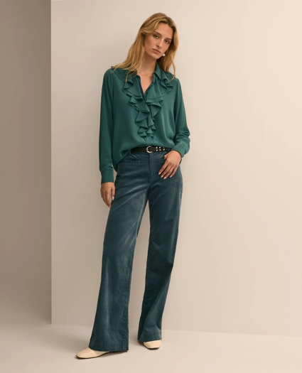 Silk Ruffle-Front Blouse, image 2