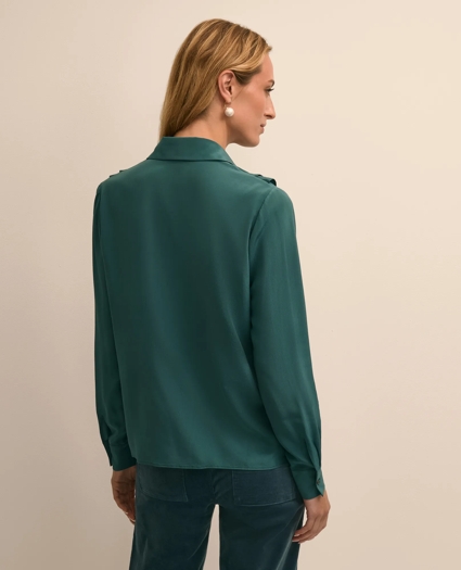 Silk Ruffle-Front Blouse, image 4