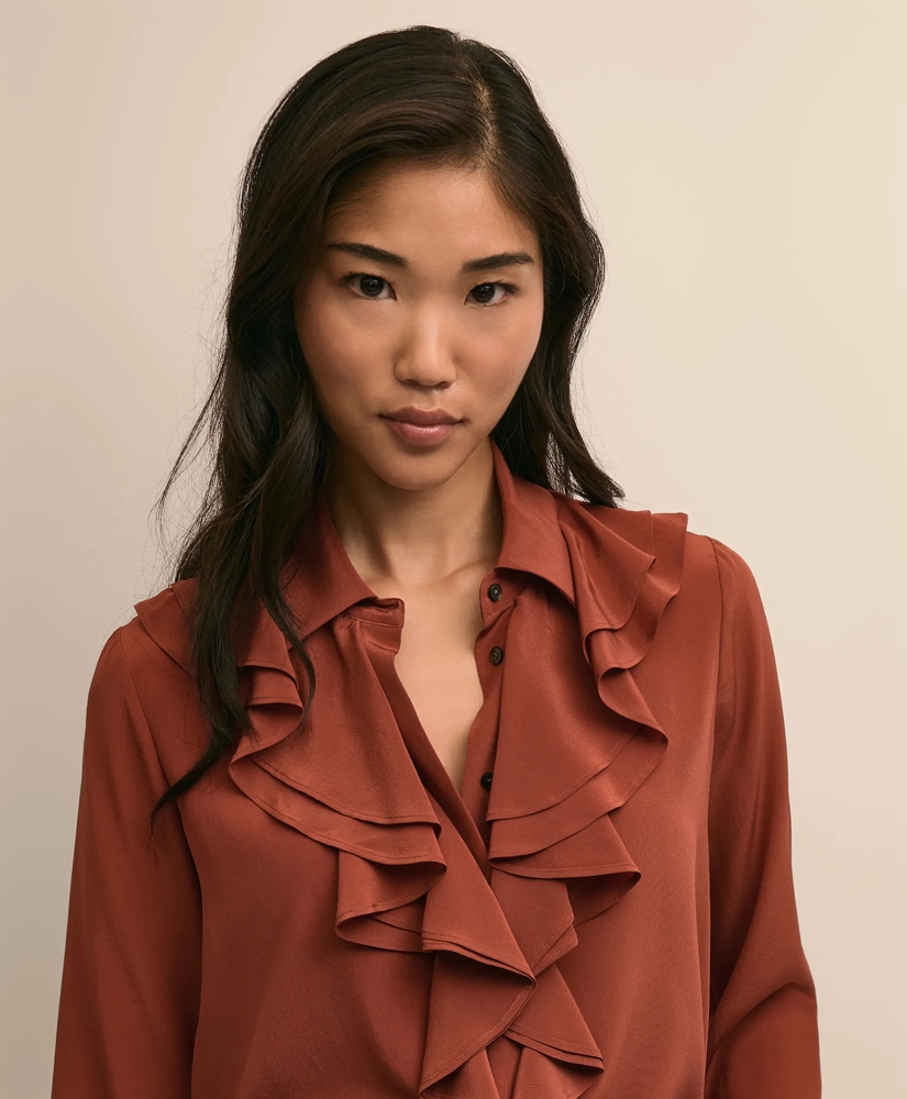 Silk Ruffle-Front Blouse, image 3