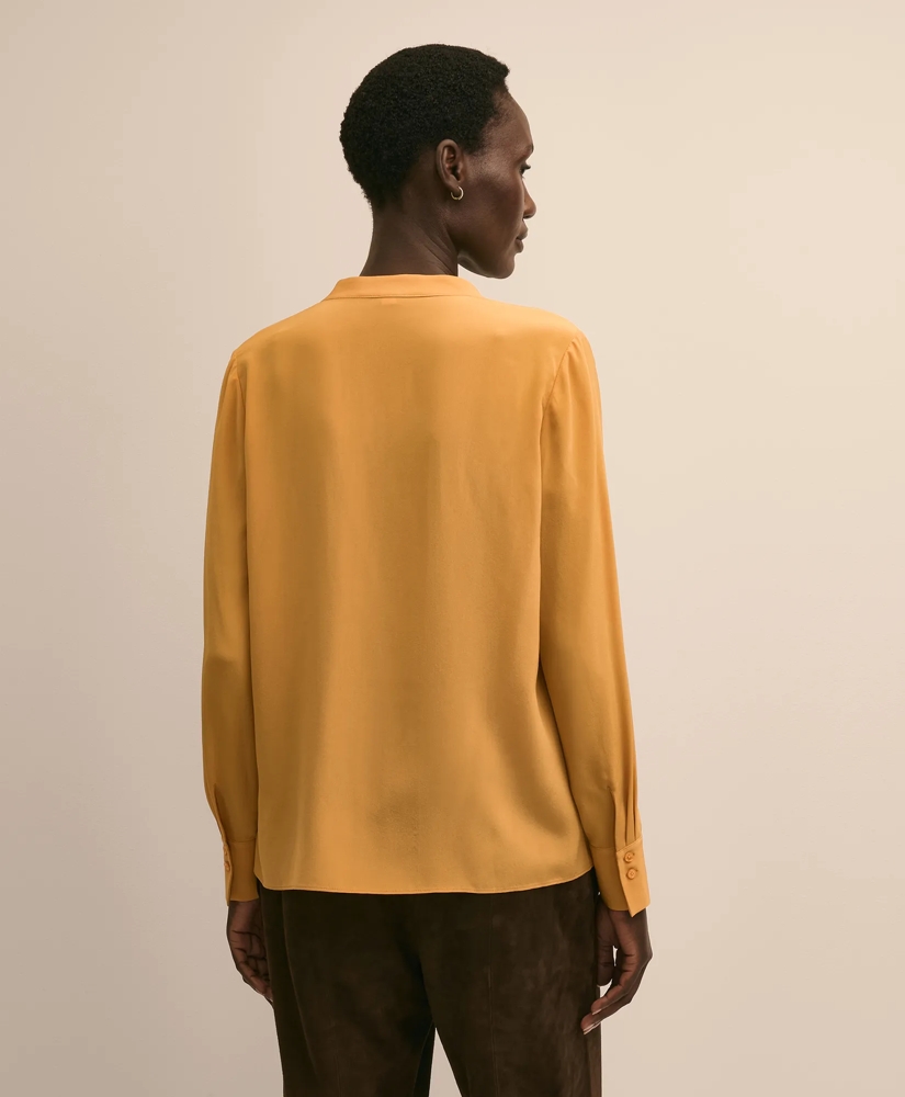 Silk Open V-Neck Blouse, image 4