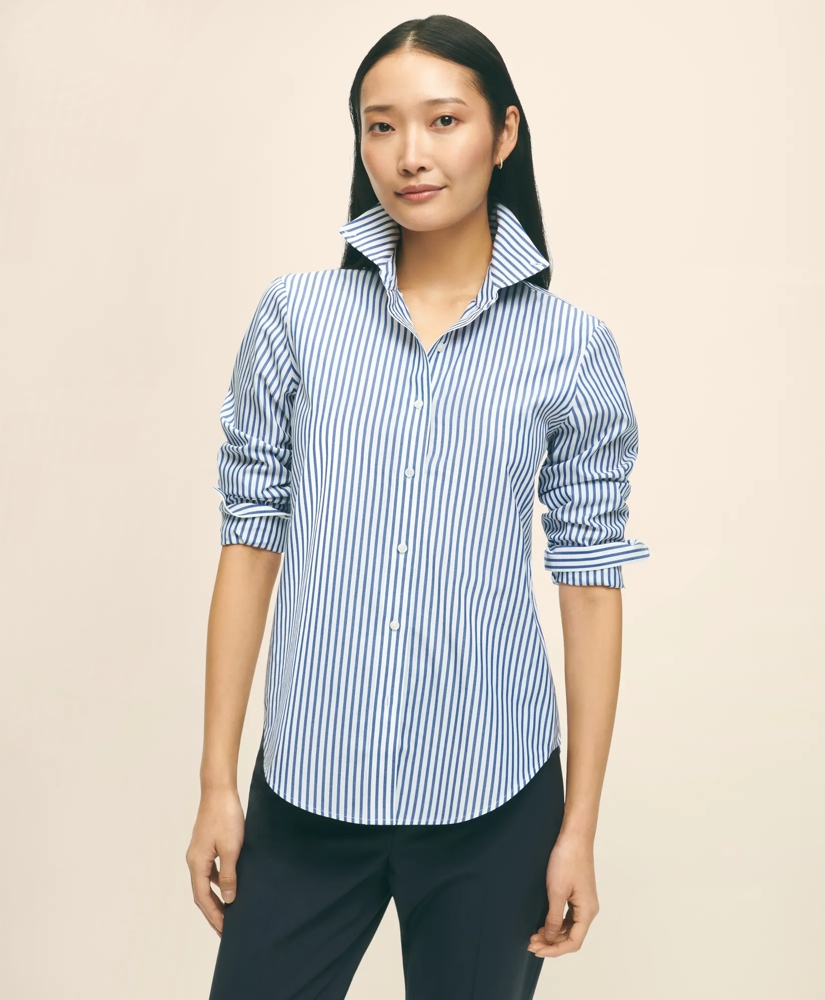 Classic Fit Stretch Supima&reg; Cotton Non-Iron Bengal Stripe Dress Shirt, image 1