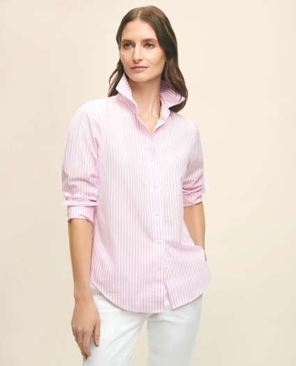 Classic Fit Stretch Supima&reg; Cotton Non-Iron Bengal Stripe Dress Shirt