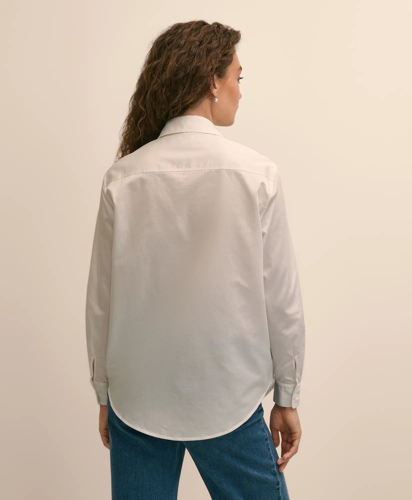 Cotton Faux-Pearl-Embellished Relaxed Shirt, image 4