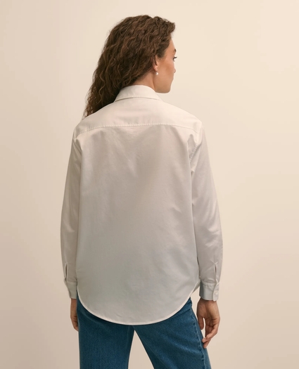 Cotton Faux-Pearl-Embellished Relaxed Shirt, image 4