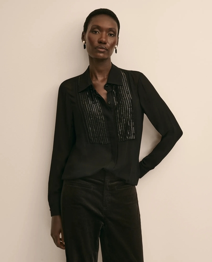 Georgette Tuxedo Blouse, image 1