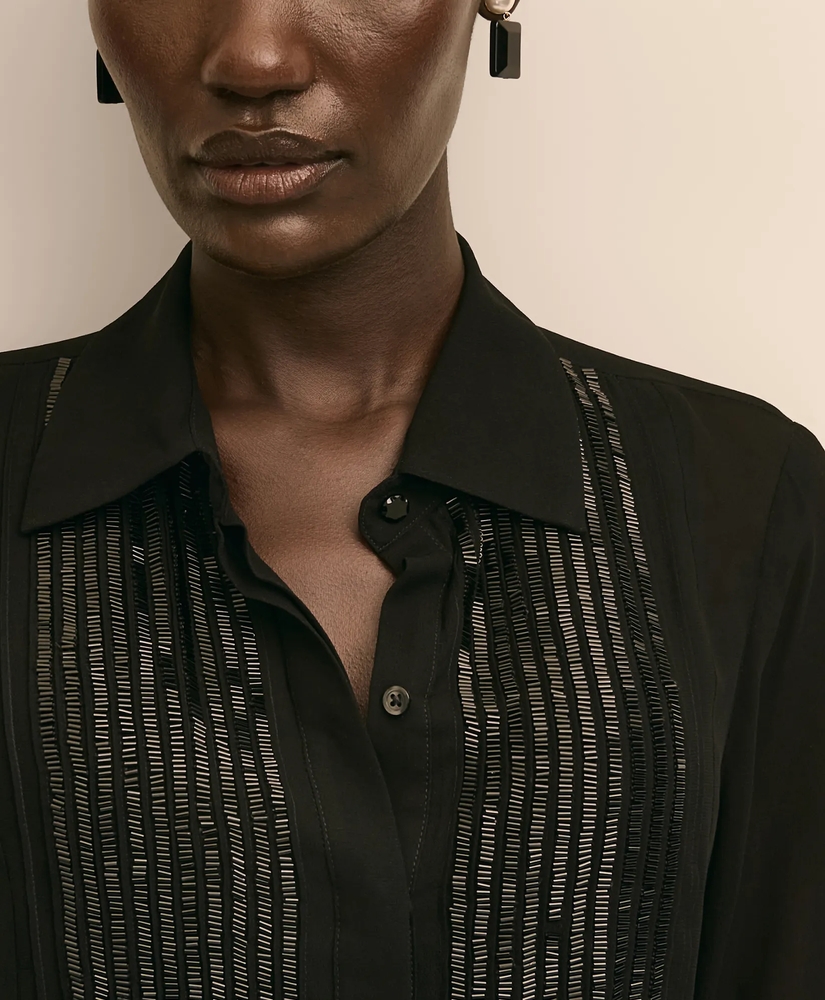 Georgette Tuxedo Blouse, image 3