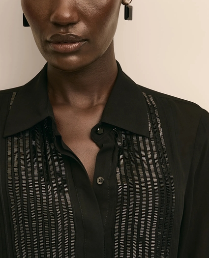 Georgette Tuxedo Blouse, image 3