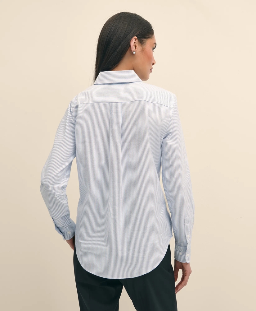 Classic Fit Cotton Oxford Stripe Shirt, image 4