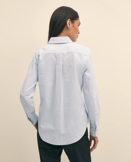 Classic Fit Cotton Oxford Stripe Shirt, image 4