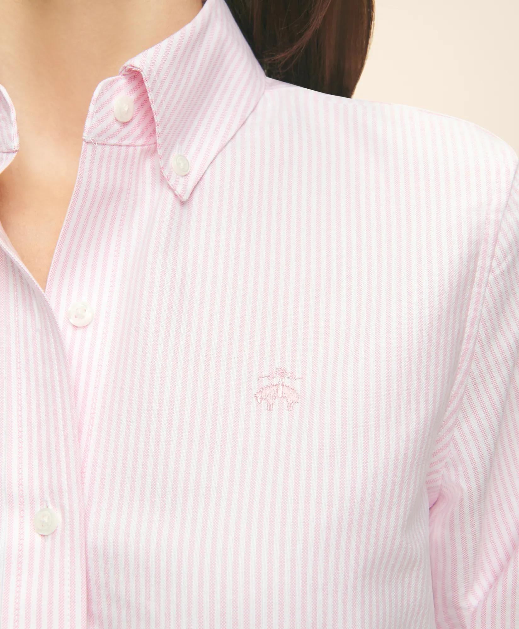 Classic Fit Cotton Oxford Stripe Shirt, image 2