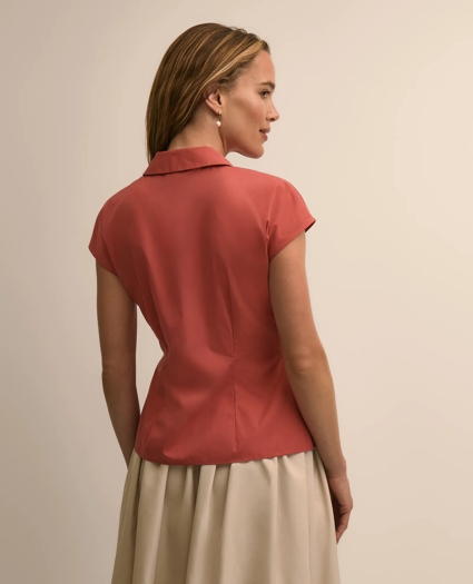 Supima&reg; Cotton Open Point-Collar Belted Shirt, image 3