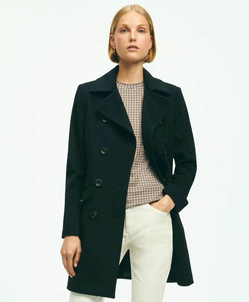Brushed Wool Double-Breasted Peacoat, image 1
