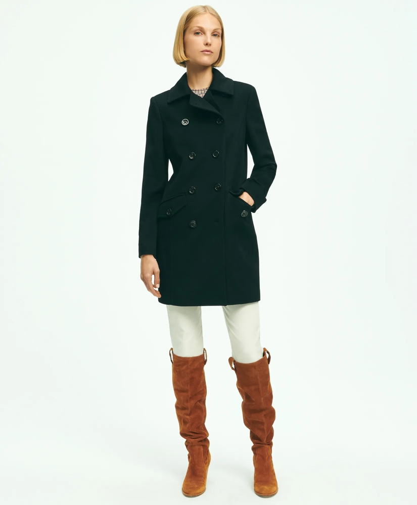 Brushed Wool Double-Breasted Peacoat, image 2