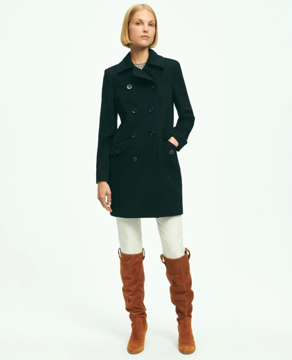 Brushed Wool Double-Breasted Peacoat, image 2
