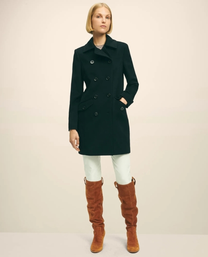 Brushed Wool Double-Breasted Peacoat, image 2