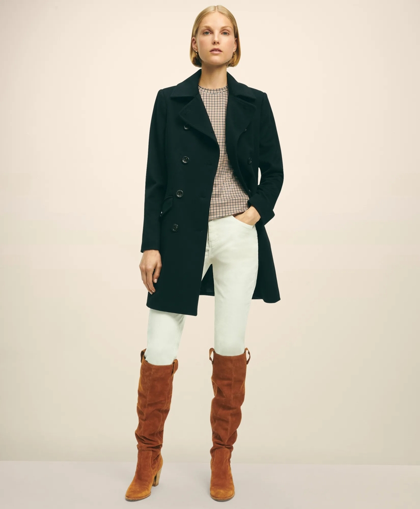 Brushed Wool Double-Breasted Peacoat, image 3