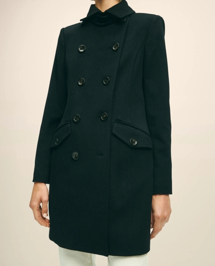 Brushed Wool Double-Breasted Peacoat, image 7