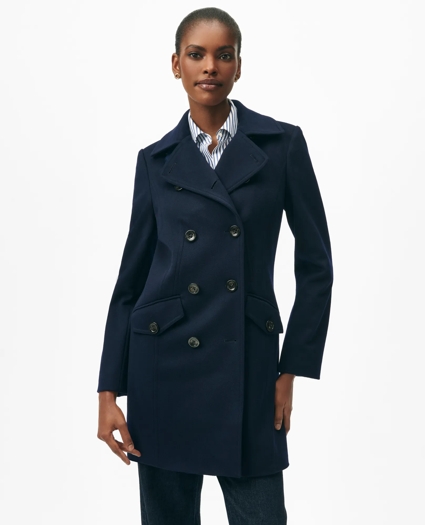 Brushed Wool Double-Breasted Peacoat, image 2