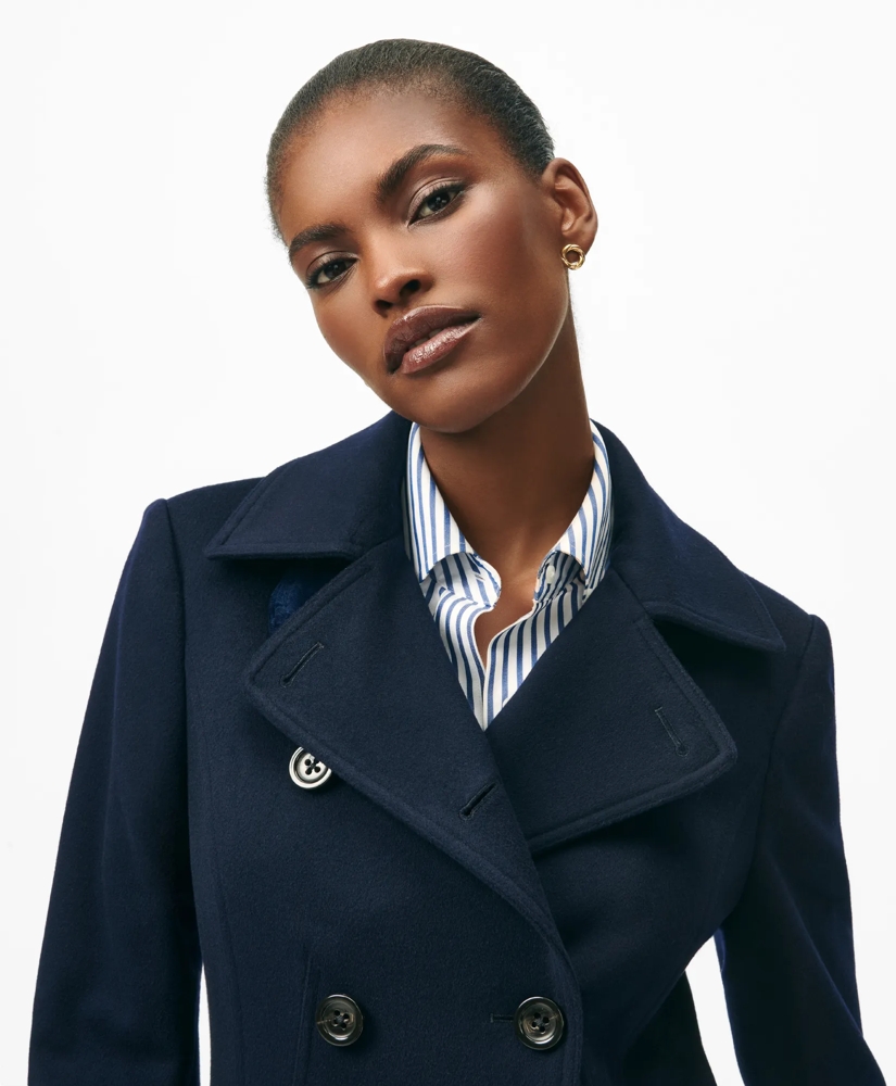 Brushed Wool Double-Breasted Peacoat, image 4