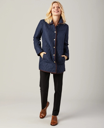 Water-Repellent Quilted Car Coat, image 1