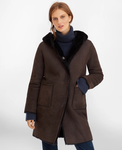 Shearling Hooded Coat, image 4