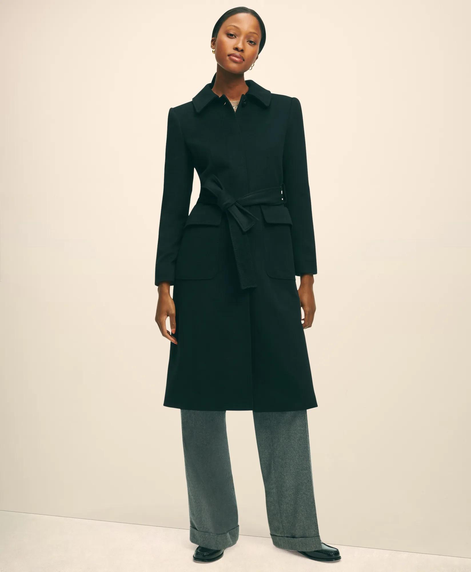 Brushed Wool Twill Wrap Coat primary