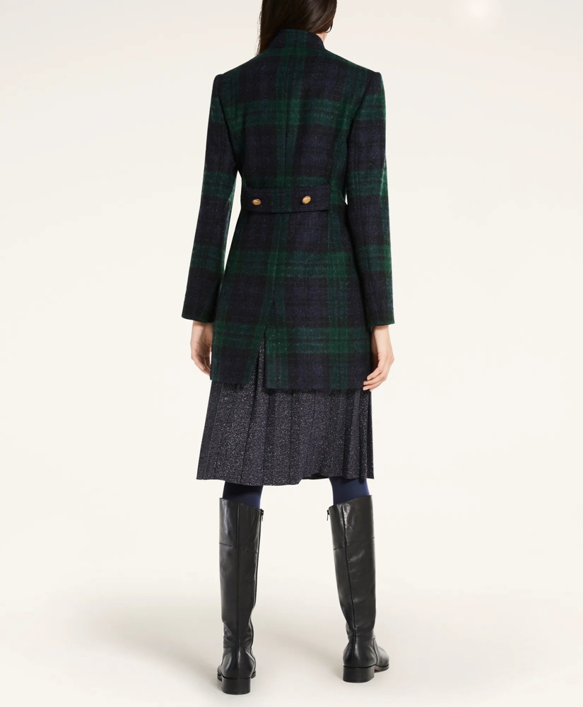 Wool-Mohair Blend Black Watch Coat, image 3