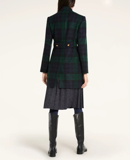 Wool-Mohair Blend Black Watch Coat, image 3
