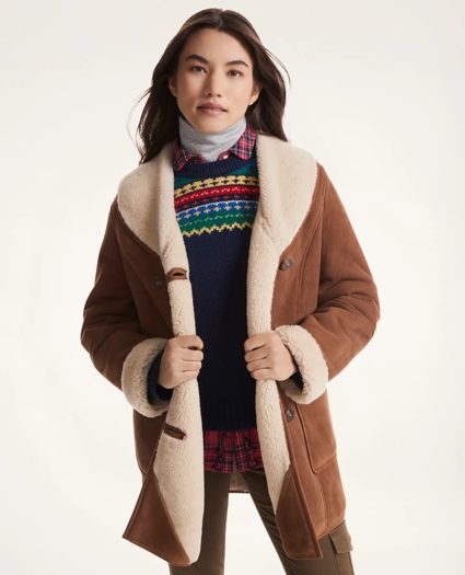 Shearling Double Breasted Coat, image 1