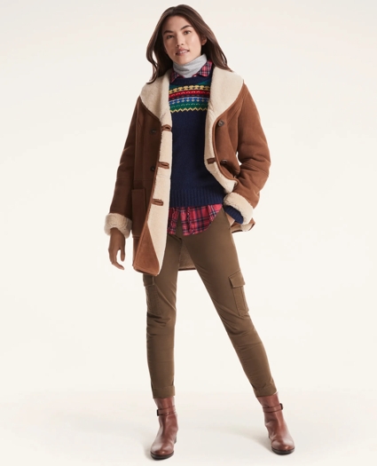 Shearling Double Breasted Coat, image 2