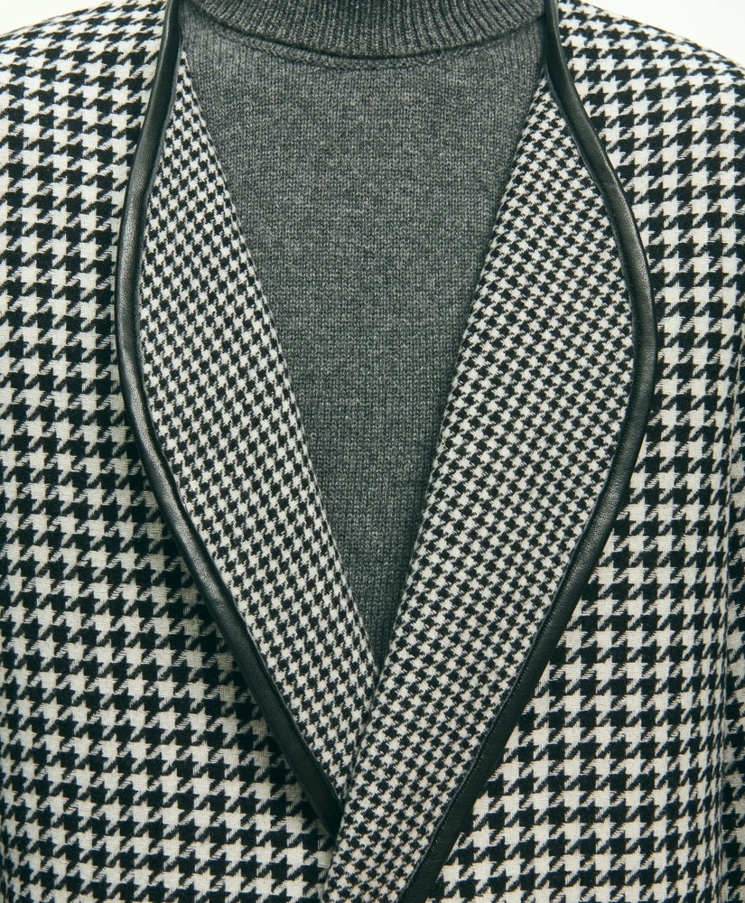 Reversible Wool Houndstooth Open Front Coat, image 4
