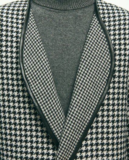 Reversible Wool Houndstooth Open Front Coat, image 4