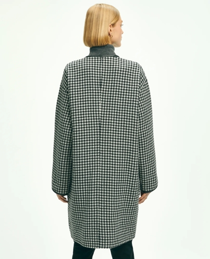 Reversible Wool Houndstooth Open Front Coat, image 5