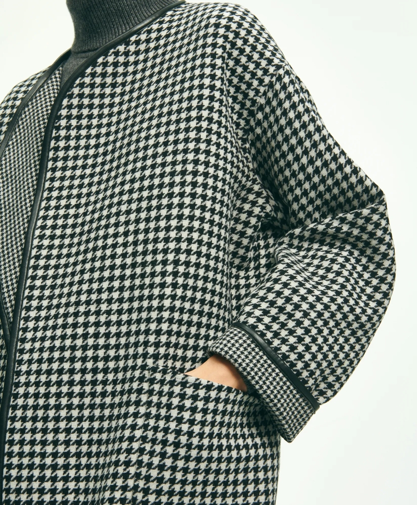 Reversible Wool Houndstooth Open Front Coat, image 6